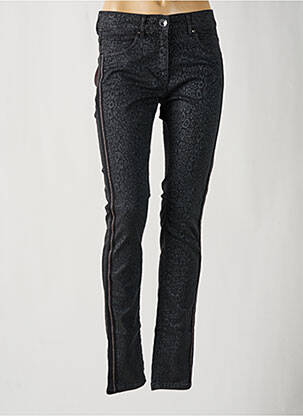 Jeans coupe slim broderie rivets taille normale noir ZERRES femme