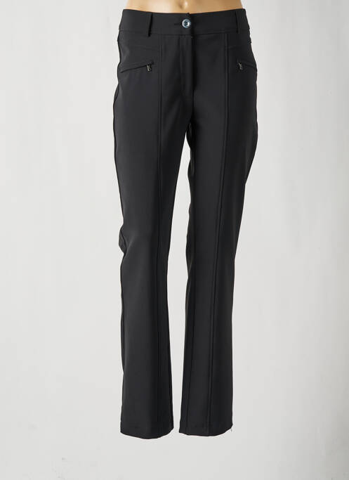 Pantalon slim tissage popeline taille normale noir EVA KAYAN femme