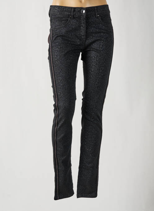 Jeans coupe slim broderie rivets taille normale noir ZERRES femme
