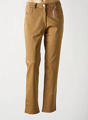 Pantalon droit stretch taille normale beige EAST DRIVE femme