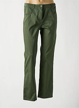 Pantalon droit stretch taille normale vert FRANK WALDER femme