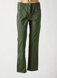 Pantalon droit stretch taille normale vert FRANK WALDER femme