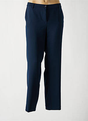 Pantalon droit fermeture zippée sous rabat boutonné taille normale bleu FRANK WALDER femme