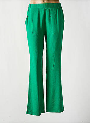 Pantalon large coupe fluide taille haute vert SIGNE NATURE femme