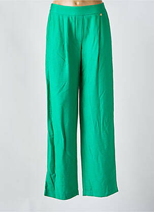 Pantalon large coupe fluide taille haute vert FABIENNE CHAPOT femme