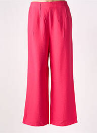Pantalon large tissage crêpe taille haute rose C'EST BEAU LA VIE femme