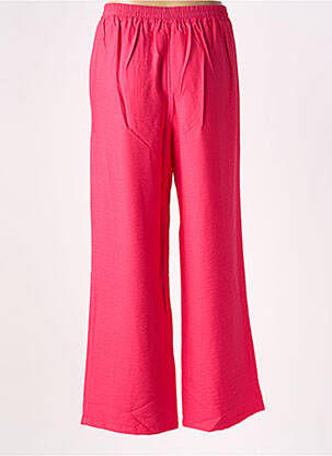 Pantalon large tissage crêpe taille haute rose C'EST BEAU LA VIE femme