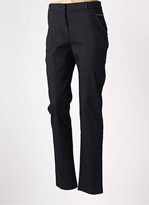 Pantalon chino fermeture zippée sous rabat boutonné taille haute noir CHRISTINE LAURE femme