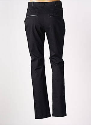 Pantalon chino fermeture zippée sous rabat boutonné taille haute noir CHRISTINE LAURE femme