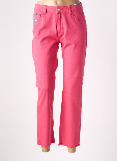 Jeans coupe droite rose C'EST BEAU LA VIE pour femme