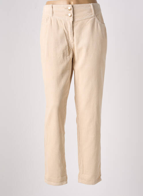 Pantalon droit beige C'EST BEAU LA VIE pour femme