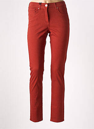 Pantalon droit stretch taille normale orange EAST DRIVE femme