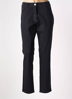 Pantalon droit fermeture zippée sous rabat boutonné noir EAST DRIVE femme