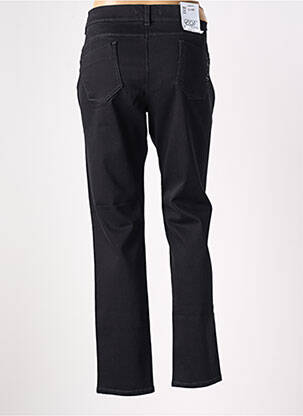 Pantalon droit fermeture zippée sous rabat boutonné noir EAST DRIVE femme