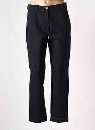 Pantalon chino fermeture zippée sous rabat boutonné taille normale noir EAST DRIVE femme