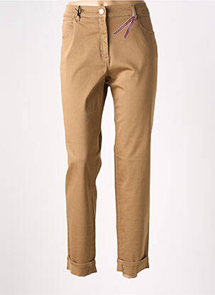 Pantalon droit stretch taille normale beige EAST DRIVE femme