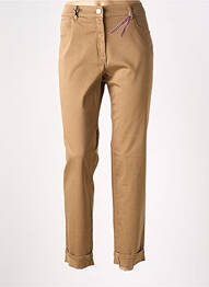 Pantalon droit stretch taille normale beige EAST DRIVE femme