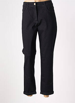 Pantalon 7/8 fermeture zippée sous rabat boutonné noir EAST DRIVE femme