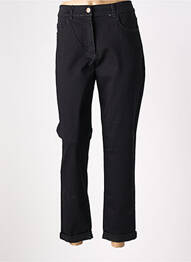 Pantalon 7/8 fermeture zippée sous rabat boutonné noir EAST DRIVE femme