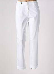 Pantalon droit stretch taille normale blanc EAST DRIVE femme