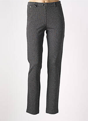 Pantalon chino fermeture zippée sous rabat boutonné taille normale noir EAST DRIVE femme