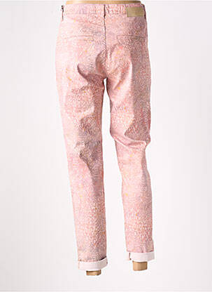 Pantalon 7/8 fermeture zippée sous rabat boutonné rose EVA KAYAN femme