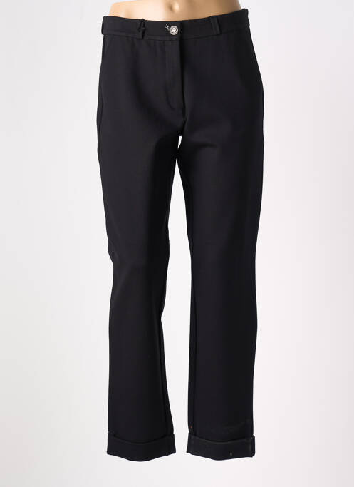Pantalon chino fermeture zippée sous rabat boutonné taille normale noir EAST DRIVE femme
