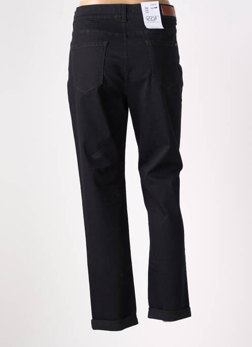 Pantalon 7/8 fermeture zippée sous rabat boutonné noir EAST DRIVE femme