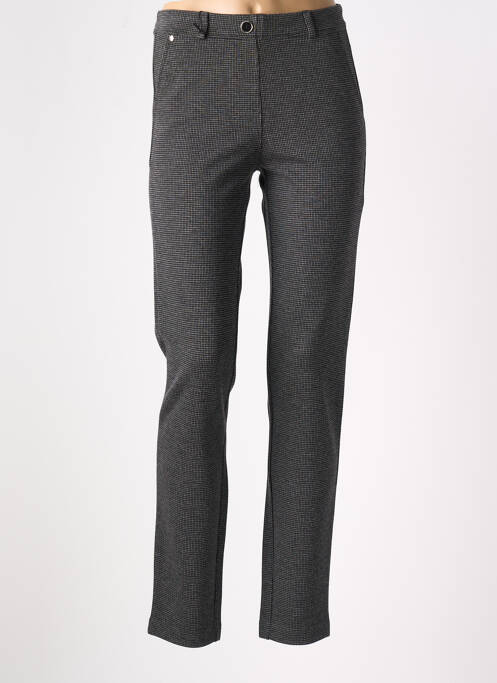 Pantalon chino fermeture zippée sous rabat boutonné taille normale noir EAST DRIVE femme