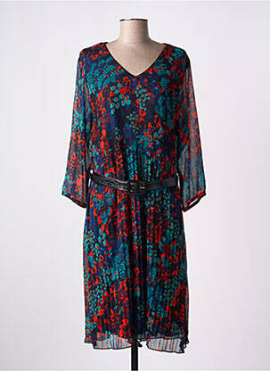 Robe mi-longue manches 3/4 manches 3/4 noir CHRISTINE LAURE femme