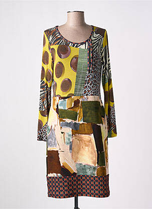 Robe pull stretch manches longues marron OLIVIER PHILIPS femme