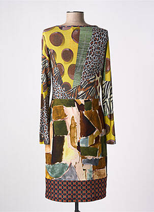 Robe pull stretch manches longues marron OLIVIER PHILIPS femme