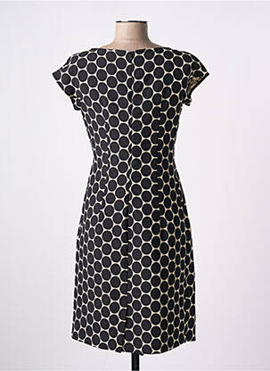 Robe mi-longue manches courtes manches courtes noir ORTO BOTANICO femme
