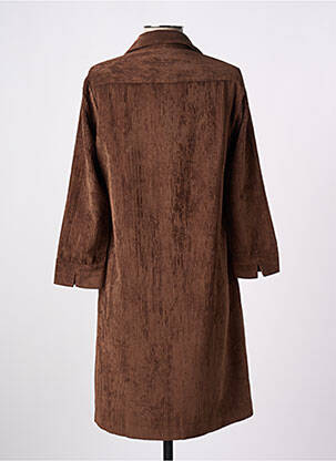 Robe mi-longue manches longues manches longues marron SIGNE NATURE femme