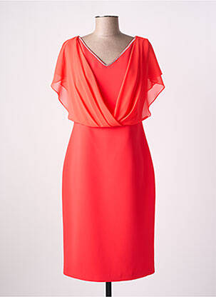 Robe mi-longue tissage crêpe manches courtes marron MATHIEU PARIS femme