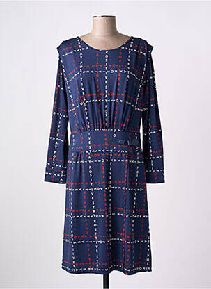 Robe mi-longue manches longues manches longues bleu K-DESIGN femme