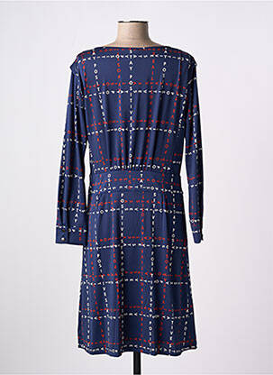 Robe mi-longue manches longues manches longues bleu K-DESIGN femme