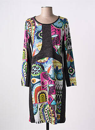 Robe pull stretch manches longues gris OLIVIER PHILIPS femme