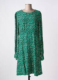 Robe mi-longue imprimé fantaisie manches longues vert FABIENNE CHAPOT femme
