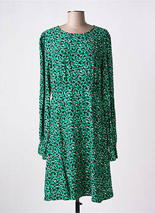 Robe mi-longue coupe évasée manches longues vert FABIENNE CHAPOT femme