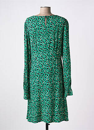 Robe mi-longue imprimé fantaisie manches longues vert FABIENNE CHAPOT femme
