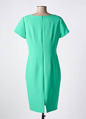 Robe mi-longue manches courtes manches courtes vert ESTEL COLLECTION femme