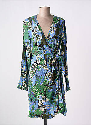 Robe mi-longue imprimé fantaisie manches longues vert FABIENNE CHAPOT femme