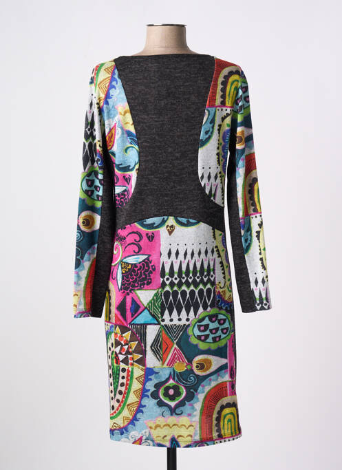 Robe pull tissage chiné manches longues gris OLIVIER PHILIPS femme