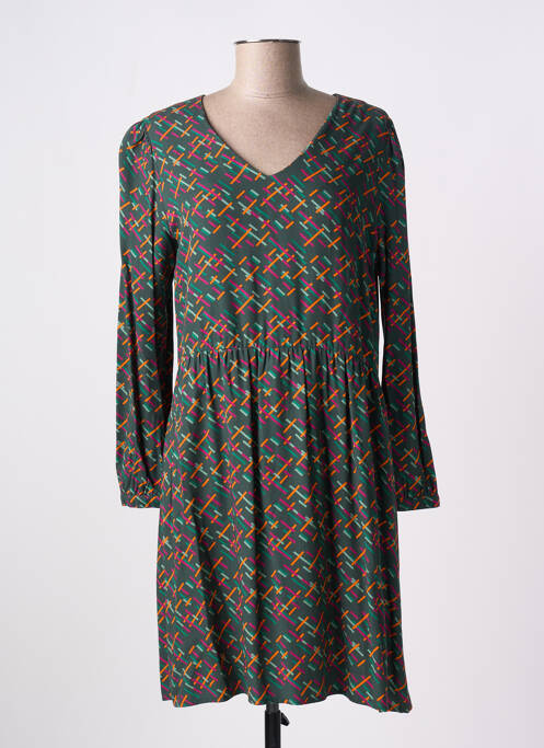 Robe mi-longue imprimé fantaisie manches longues vert DIPLODOCUS femme