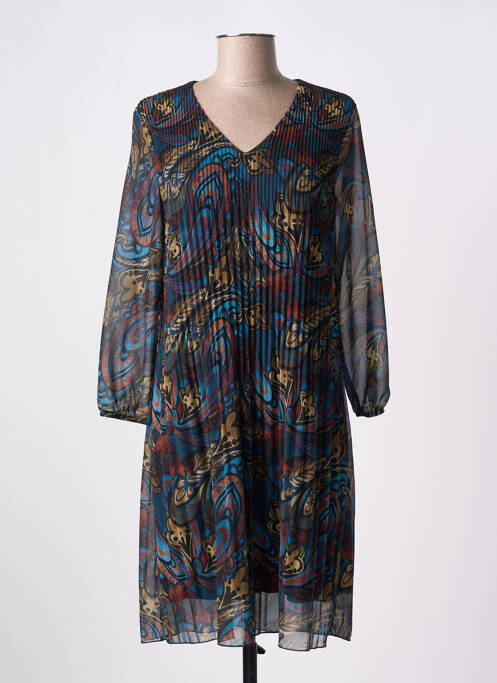 Robe mi-longue bleu SIGNE NATURE pour femme