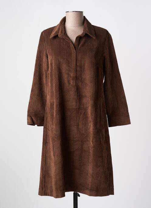 Robe mi-longue marron SIGNE NATURE pour femme