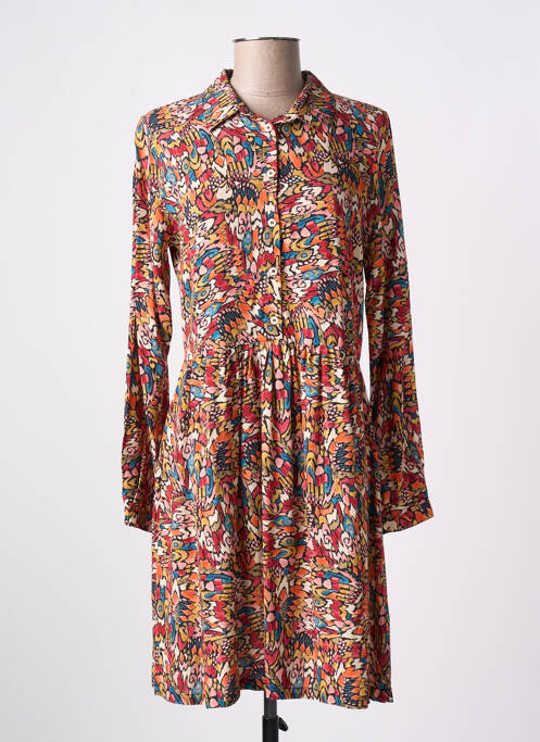 Robe mi-longue orange DIPLODOCUS pour femme