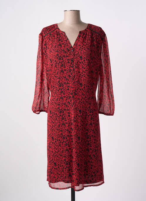 Robe mi-longue rouge CHRISTINE LAURE pour femme