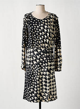Robe mi-longue manches longues manches longues noir K-DESIGN femme
